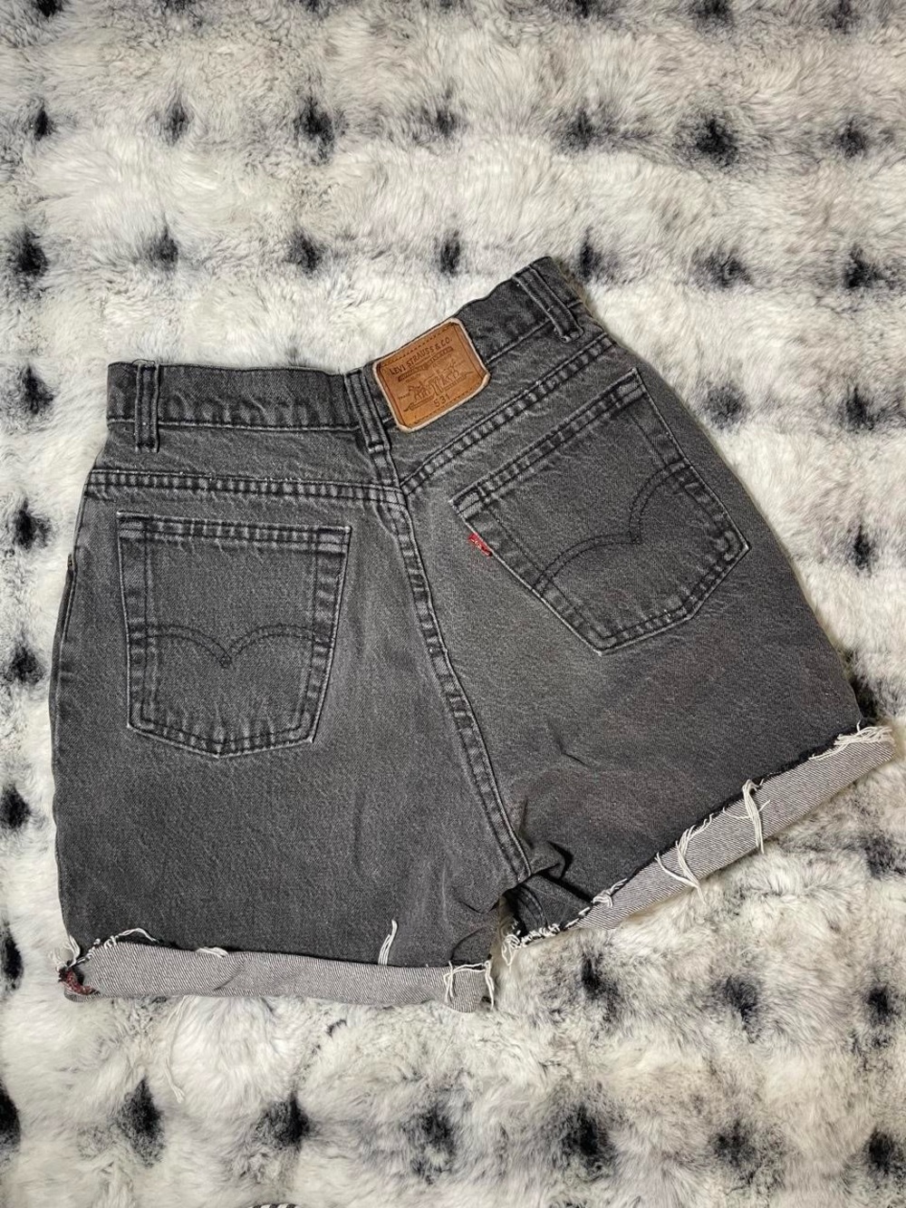 Levi's Black Washed Denim Cutoff Shorts